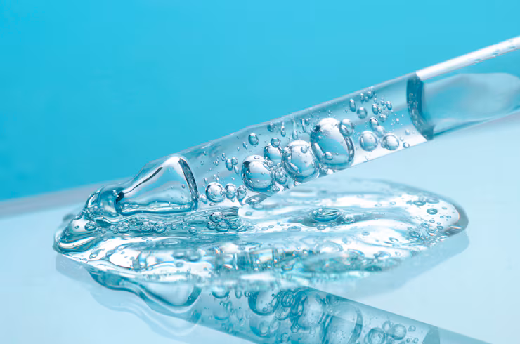 Hyaluronic acid treatment close up