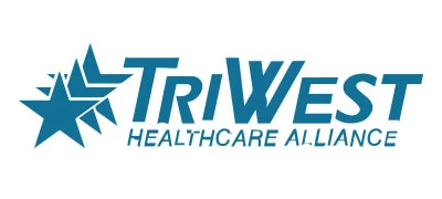TriWest official logo in blue and white